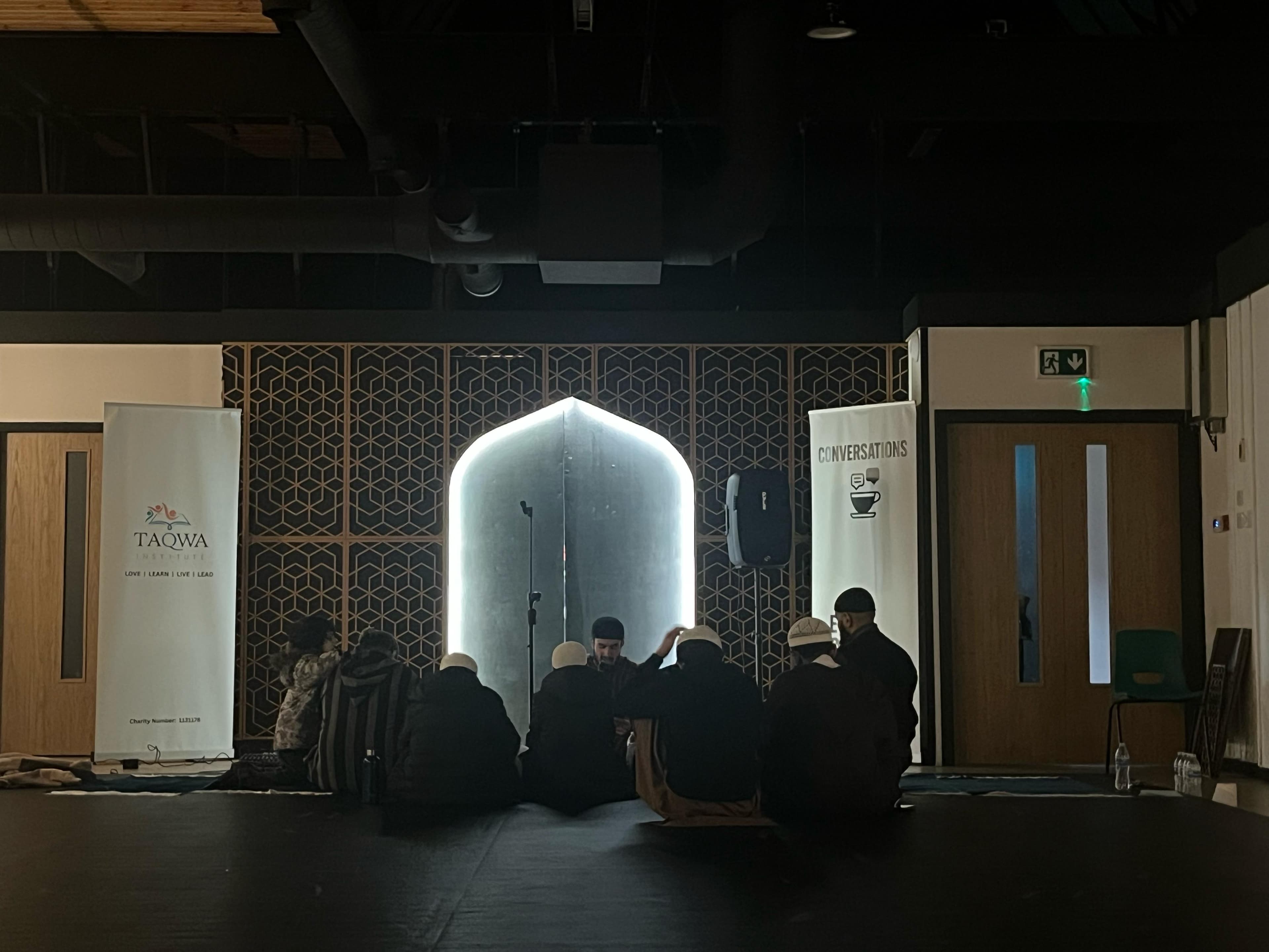 Young people participating in prayer services at Taqwa Institute
